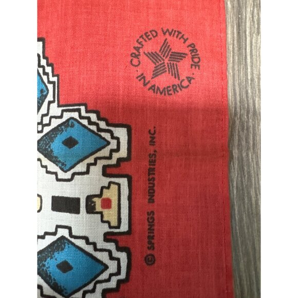 Vintage 1963 Springs Industries Native American Bandana 22"x22" - Picture 2 of 8